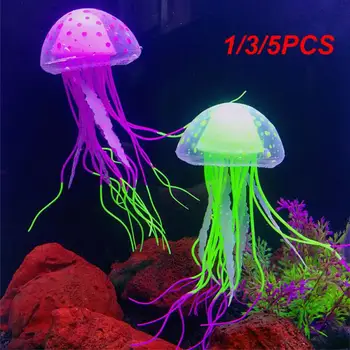 1/3/5PCS Изкуствено плуване ефект медузи аквариум декорация риба резервоар подводни живи растения светещи орнамент водни
