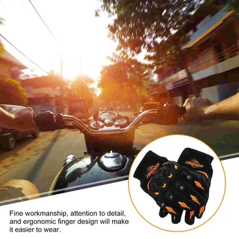1 чифт мотоциклетни ръкавици за езда Колоездачен протектор против хлъзгане ръкавици (оранжеви)