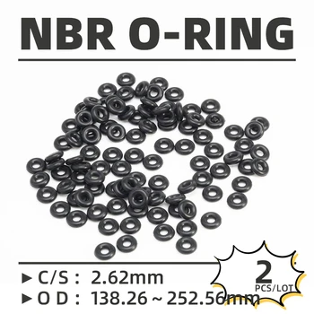 2PCS/Lot Rubber Black NBR CS 2.62mm OD 138.26/144.61/150.96/157.31/163.66/170.01 mm O пръстен уплътнение масло устойчив водоустойчив