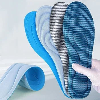 3D Ортопедични стелки от мемори пяна за обувки Мъже Жени Нано Антибактериална дезодорация Стелка Абсорбция на пот Възглавница за бягане