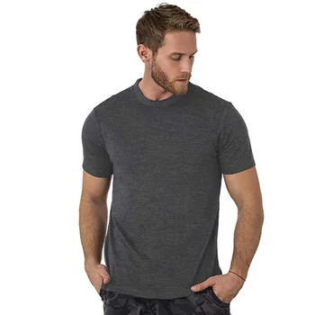 B3548 100% суперфина мериносова вълна тениска мъжки основен слой риза Wicking дишаща бързо суха анти-миризма без сърбеж САЩ размер