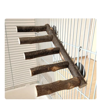 Bird дървена стълба стои катерене дъвчене играчки костур стойка птица клетка аксесоари за малки средни папагали