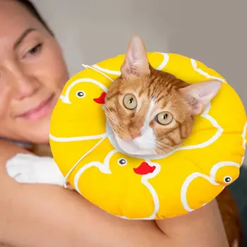 Cat Collar Pet Recovery Collar Регулируема поничка Cat конус яка против надраскване ухапване Pet Head Cover Pet Cat Dog Neck Support