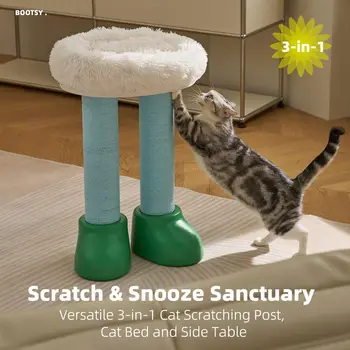 Cat Tower Cat Scratching Post с легло Малко котешко дърво за вътрешна котка Natural Cat Scratcher с мека плюшена възглавница Pet Supplies