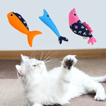 Legendog 1pc котка интерактивни играчки творчески риба форма ухапване ухапване играчка домашен любимец писклив играчка за котка домашни любимци обучение доставки