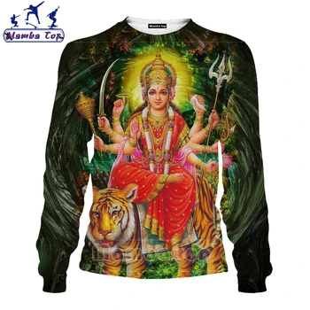 Mamba Top Индуизъм Три основни богове Шива Суитчър Мъжко облекло Дамска риза Детски дрехи Kali Goddess 3D Print Streetwear