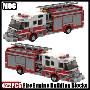 MOC City Car Fire Engine Building Blocks Пожарникар SWAT превозно средство камион тухли сглобяване играчки момчета подарък