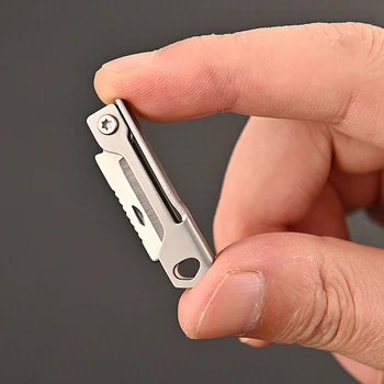 Outdoor къмпинг консумативи неръждаема стомана сгъваем нож мини квадратна глава многофункционален джобен нож ключодържател висулка