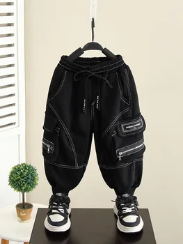 Sping Есен Нови памучни карго панталони за 2-10-годишни пачуърк момчета ежедневни спортни панталони Enfant Garcon детски панталони
