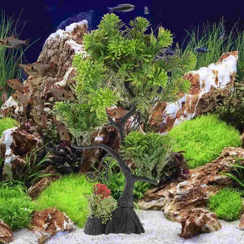 Tree Модел Fish Tank Озеленяване Prop Аквариум оформление Фалшиво дърво Модел Аквариум декор