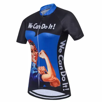 Weimostar Жени Топ състезателни облекло риза Колоездене Джърси Lady roupa ciclismo MTB Jerseys Младежки велосипеди облекло Носете bLUE
