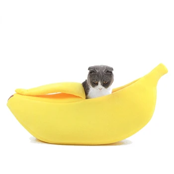 Креативно бананово котешко легло, удобно, смешно мат, издръжливо, преносима кошница за домашни любимци, консумативи за кучета, многоцветно