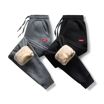 Мъжки зимни топли кадифени панталони Улично облекло Ежедневни молив Спално бельо Мъжки панталони Сгъстяване на полар джогър шнур панталони 4XL