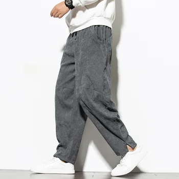 Панталони от кадифе Мъже харем панталони Мода Улично облекло Панталони от кадифе Мъжки Хараджуку Винтидж панталони