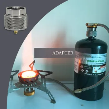 Преносим адаптер за къмпинг печка Пикник оцеляване пещ конвертор алуминиева сплав преобразуване конектор замяна част