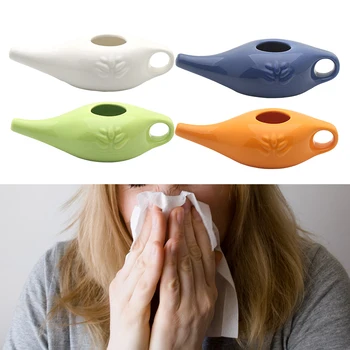 Преносим керамичен комплект за измиване на носа Neti Pot за туризъм на открито - оборудване за почистване на носа