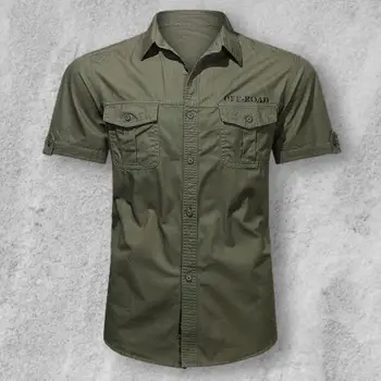 Работна риза Популярна лятна риза с копчета Едноредна отпусната риза за ежедневно носене