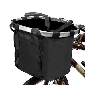 Сгъваема велосипедна предна кошница Малка торбичка за домашни любимци Подвижна MTB пътна велосипедна кормило Кошница Сгъваема чанта за багаж