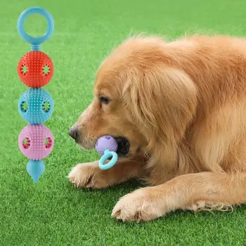 Устойчив на ухапване кучешки зъб шлифовъчна пръчка Цветен TPR куче зъб почистване масажор стик интерактивни играчки за изтичане на кучета