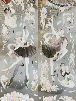 1 Loop танци балет момиче лебед черупка светлина лъскав Washi PET лента