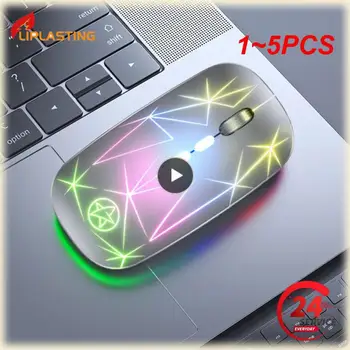  1 ~ 5PCS акумулаторна безжична мишка USB 2.4Ghz компютър Mause ергономичен RGB геймърски мишки безшумен за PC лаптоп