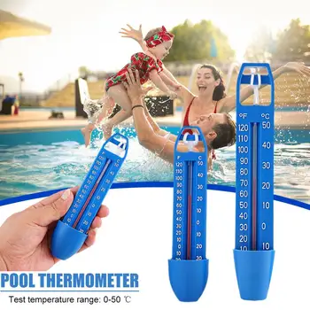 1 бр. S/L плувен термометър, който измерва температурата на водата Пластмасов траен диапазон 0-50°C Аксесоар за басейн