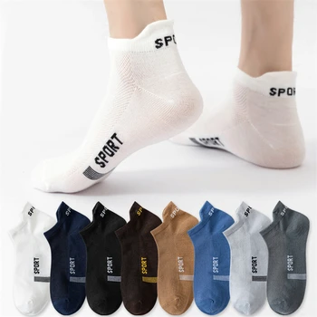 1 чифта памук къси мъжки чорапи високо качество екипажа глезена дишаща мрежа случайни спортни меки летни дамски ниско нарязани чорапи за мъже