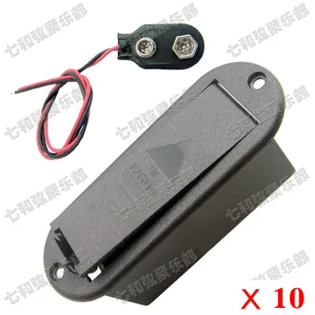 10 комплекта/партида 9V кутия за батерии/държач/капак на отделението за калъфи с ключалка за батерията за активен китарен бас пикап (DCH-CX-DK)