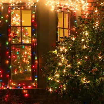  10 фута LED звезда низ светлини Коледа венец батерия USB захранва сватбено парти завеса низ фея лампи за дома спалня