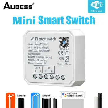 10A Tuya Mini Wifi Smart Switch Модул 2/1Gang Smart Home DIY превключватели Smart Life APP Работа с Alexa Google Home Voice Control