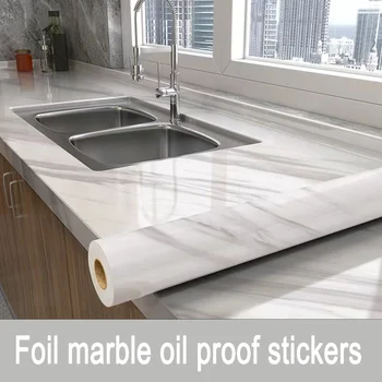 10m водоустойчив масло доказателство фолио тапет за кухненска стена Mesa декор PET мрамор самозалепващи се сменяеми баня стена стикери
