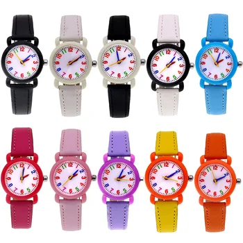 10pcs/Lot, смесен насипен детски часовник цветен кварцов часовник най-добър детски ръчен часовник момичета детски часовници момче подарък на едро