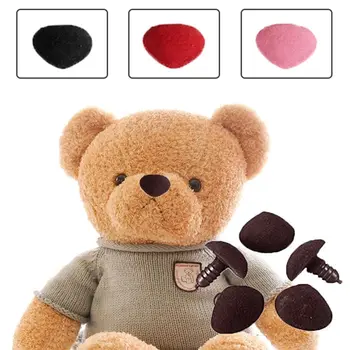  10pcs / чанта 12 * 14mm гореща безопасност DIY инструмент играчки пластмасови триъгълник нос кадифе кукли аксесоари мечка бутони