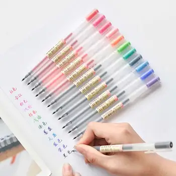 12 цвята/комплект Kawaii 0.5mm многоцветни писалки за мастило за ученик рисуване живопис цветно писане сладък японски канцеларски материали