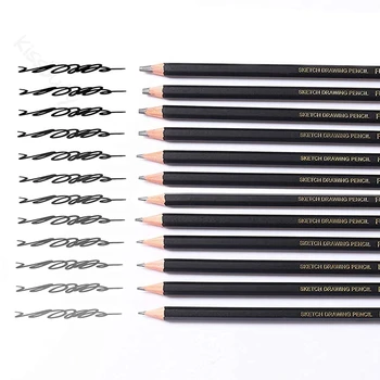 12pcs/set Професионална рисунка скициране молив комплект изкуство моливи стационарни графит засенчване моливи за начинаещи & Pro Artist