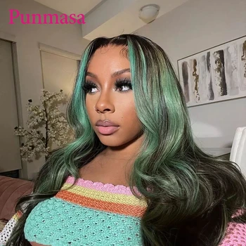 13x6 зелено езеро снаждане цвят тяло вълна дантела фронт човешка коса перука за черни жени 360 дантела фронтална перука 30 инча 13x4 затваряне перука