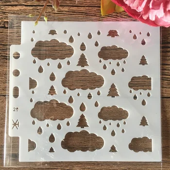 14*13cm облак дъждовен DIY наслояване шаблони стена живопис скрапбук оцветяване щамповане албум декоративен шаблон
