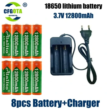 18650 батерия 3.7V 12800mAh акумулаторна литиево-йонна батерия за Led фенерче Torch batery литиево зарядно устройство за батерии Безплатна доставка