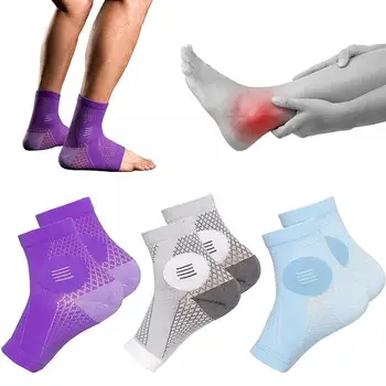 1Pair невропатия чорапи глезена компресия чорапи мъже жени успокояващи чорапи за глезена скоба плантарен фасциит облекчаване на болката P5E0