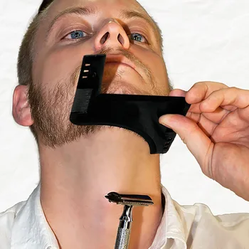 1Pc Мъжки брада стайлинг шаблон шаблон брада гребен за мъже лек и гъвкав подходящ за всичко-в-едно инструмент брада оформяне