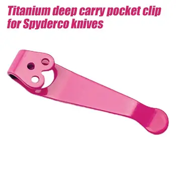 1pc розов титанов сплав сгъваем нож обратно клип джоб клип за Spyderco C81 паравоенни нови годни за Spyderco паравоенни H3S1