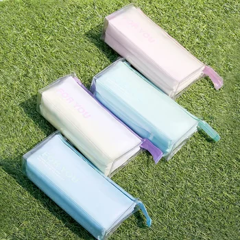 1piece 2024 Нова мода молив случай простота градиент цвят молив чанта висок капацитет водоустойчив канцеларски чанта за съхранение студент