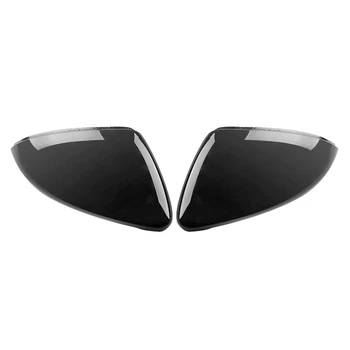 2 броя за голф 7 Mk7 7.5 Gtd R за Touran L E-Golf странично крило огледало капак капачки ярко черно огледало за обратно виждане случай 2013-2