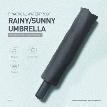 2019 Оригинален сгъваем чадър Тръба от алуминиева сплав Практичен водоустойчив слънцезащитен чадър Дъждовен и слънчев чадър за пътуване