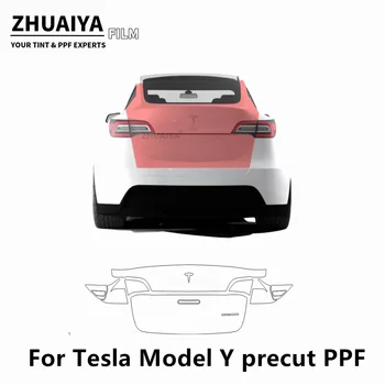 2020-2024 За Tesla Модел Y Заден люк PPF филм за защита на боята 8mil филм за каросерията на автомобила