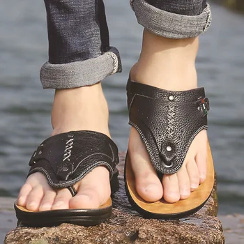 2021 летни плажни джапанки мода мъжки сандали ежедневни обувки отворени пръсти мека подметка външна кожа джапанки
