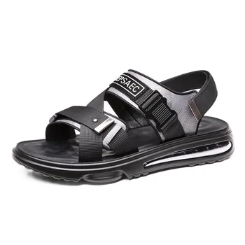 2022 Летни обувки Мъжки плажни сандали Плоски нехлъзгащи се летни ваканционни мрежести обувки Марка мъжки сандали Мода Черни обувки KA4611