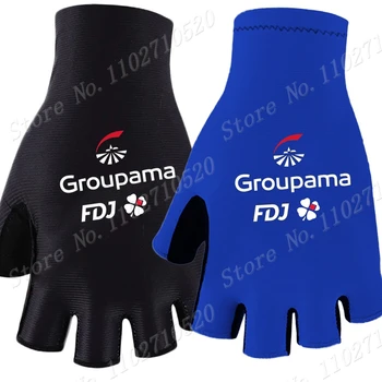 2023 FDJ Team Blue Cycling Gloves Men Bicycle Gel Half Finger Gloves One Pair Size M-XL Guante Ciclismo Gant cyclisme