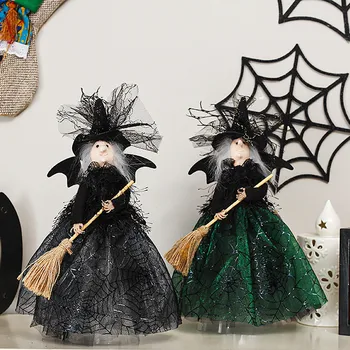 2023 Високо качество обитаван от духове къща кукла орнаменти украсяват подпори дърво Топ звезда вещица кукла Хелоуин декорации Фестивал на призраците