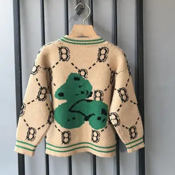 2023 Есен Пролет Бебе момчета пуловер палто причинно-следствена мода корейски еднореден писмо печат детски дрехи 5-12 години